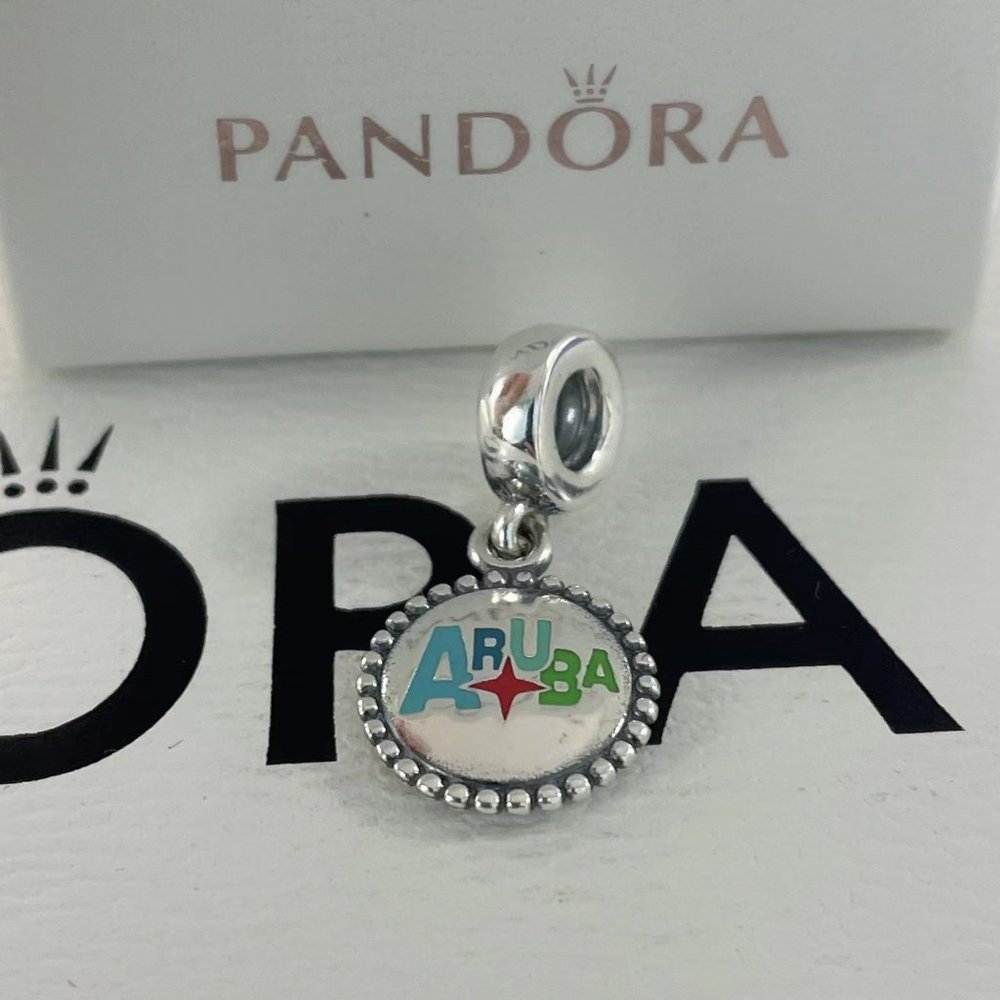 Pandora Aruba Flag  Exclusive Dangle Charm Pendant